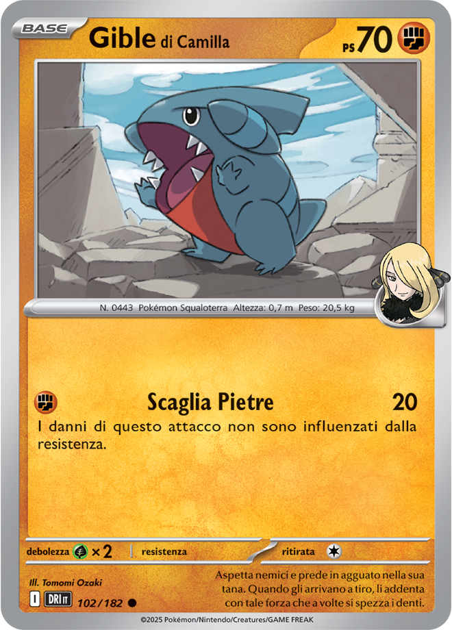 Gible di Camilla 102/182 - ITA - Near Mint - Scarlatto e Violetto - Rivali Predestinati - Carta Pokemon