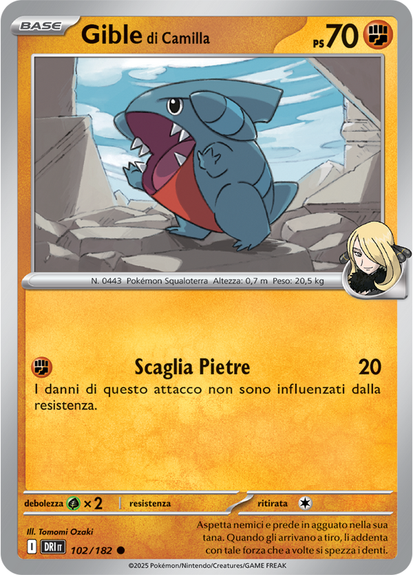 Gible di Camilla 102/182 Reverse Holo - ITA - Near Mint - Scarlatto e Violetto - Rivali Predestinati - Carta Pokemon