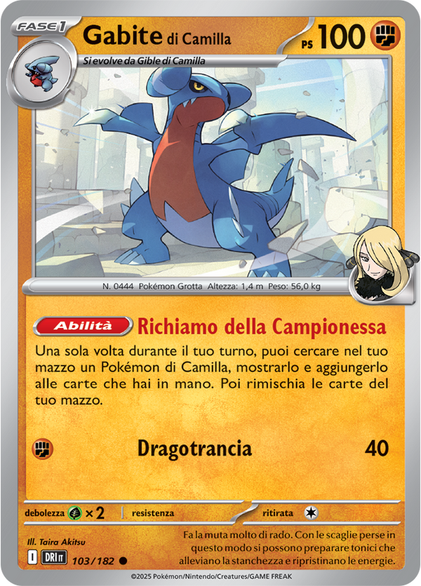 Gabite di Camilla 103/182 Reverse Holo - ITA - Near Mint - Scarlatto e Violetto - Rivali Predestinati - Carta Pokemon