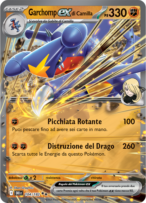 Garchomp-ex di Camilla 104/182 - ITA - Near Mint - Scarlatto e Violetto - Rivali Predestinati - Carta Pokemon