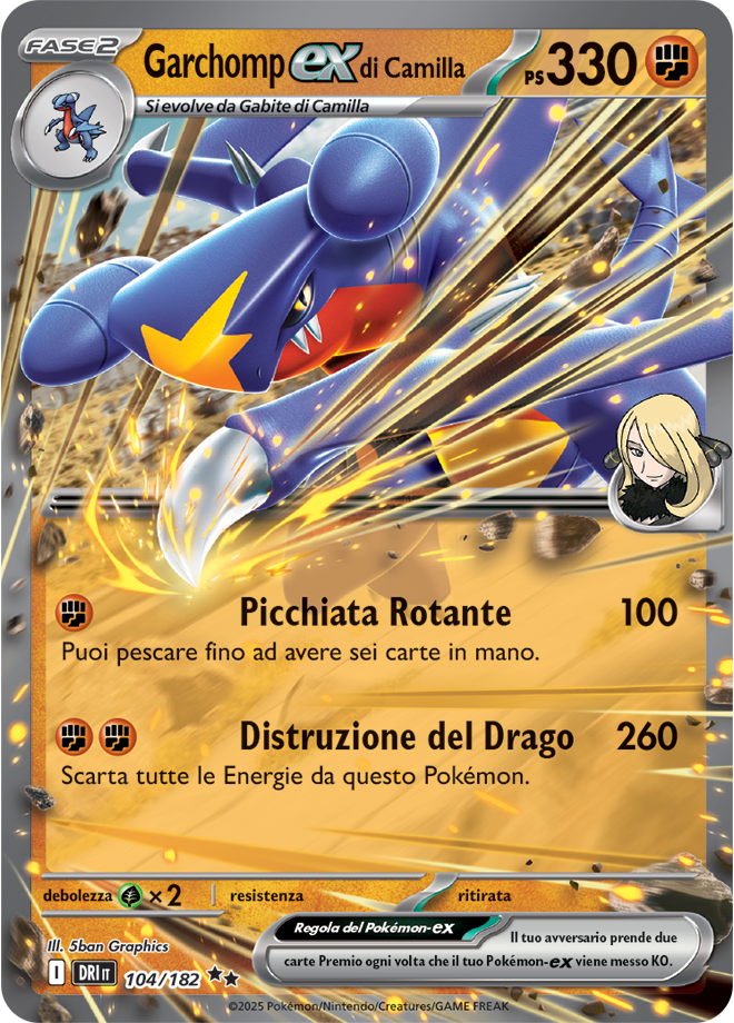 Garchomp-ex di Camilla 104/182 - ITA - Near Mint - Scarlatto e Violetto - Rivali Predestinati - Carta Pokemon