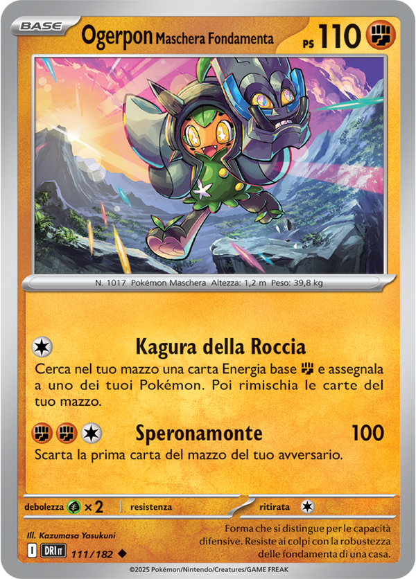 Ogerpon Maschera Fondamenta 111/182 Reverse Holo - ITA - Near Mint - Scarlatto e Violetto - Rivali Predestinati - Carta Pokemon