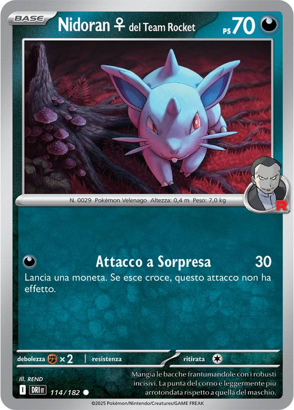 Nidoran?del Team Rocket 114/182 - ITA - Near Mint - Scarlatto e Violetto - Rivali Predestinati - Carta Pokemon
