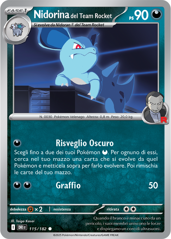 Nidorina del Team Rocket 115/182 Reverse Holo - ITA - Near Mint - Scarlatto e Violetto - Rivali Predestinati - Carta Pokemon
