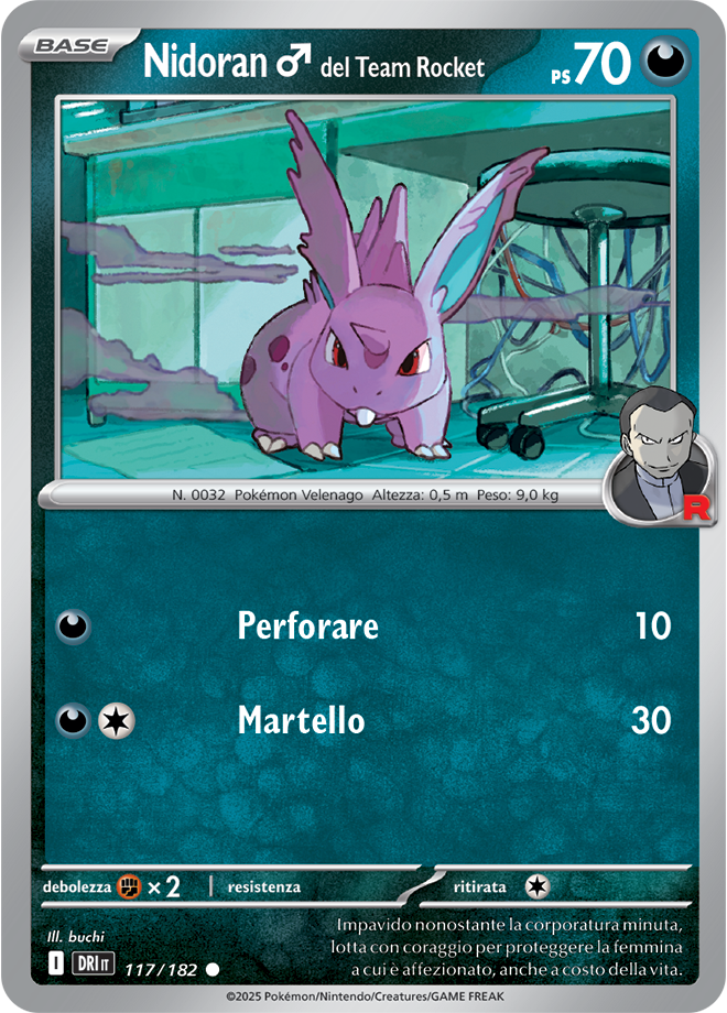 Nidoran?del Team Rocket DRI 117/182 - ITA - Near Mint - Scarlatto e Violetto - Rivali Predestinati - Carta Pokemon