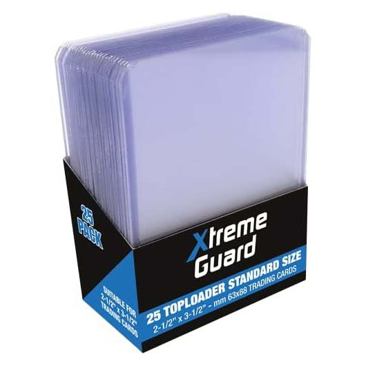 25 Toploader XTREME GUARD Standard Size 3" x 4" per carte da max 70 x 95 mm