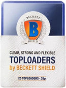 25 Toploader BECKETT SHIELD Standard Size 3" x 4" 35pt per carte da max 70 x 95 mm