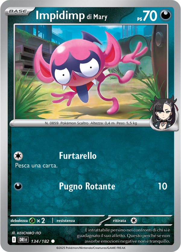 Impidimp di Mary 134/182 Reverse Holo - ITA - Near Mint - Scarlatto e Violetto - Rivali Predestinati - Carta Pokemon
