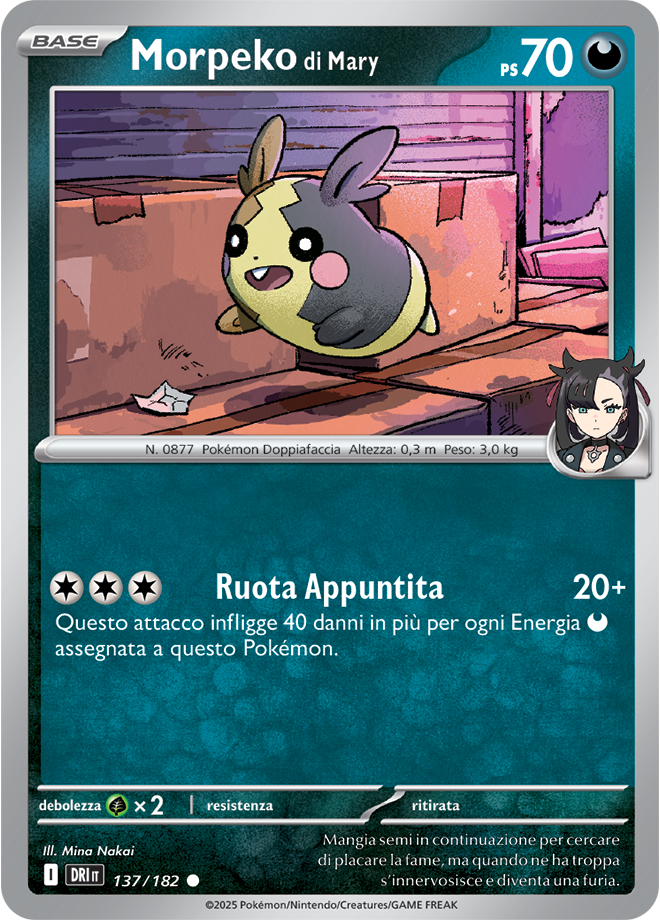 Morpeko di Mary 137/182 - ITA - Near Mint - Scarlatto e Violetto - Rivali Predestinati - Carta Pokemon