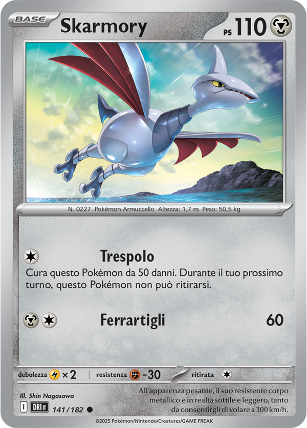 Skarmory DRI 141/182 - ITA - Near Mint - Scarlatto e Violetto - Rivali Predestinati - Carta Pokemon