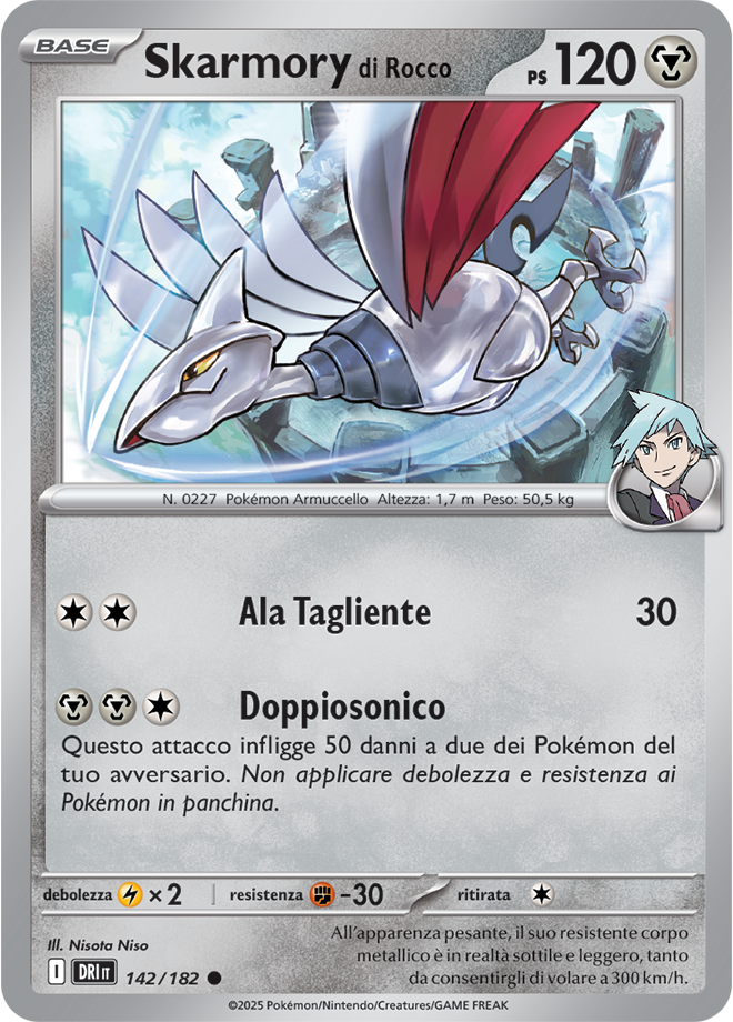 Skarmory di Rocco DRI 142/182 - ITA - Near Mint - Scarlatto e Violetto - Rivali Predestinati - Carta Pokemon