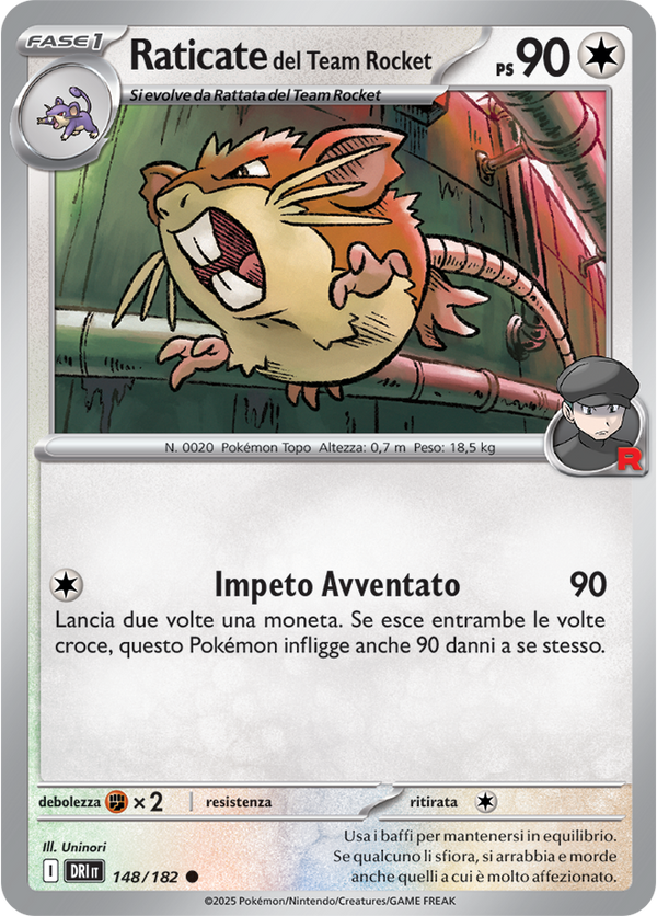 Raticate del Team Rocket 148/182 Reverse Holo - ITA - Near Mint - Scarlatto e Violetto - Rivali Predestinati - Carta Pokemon