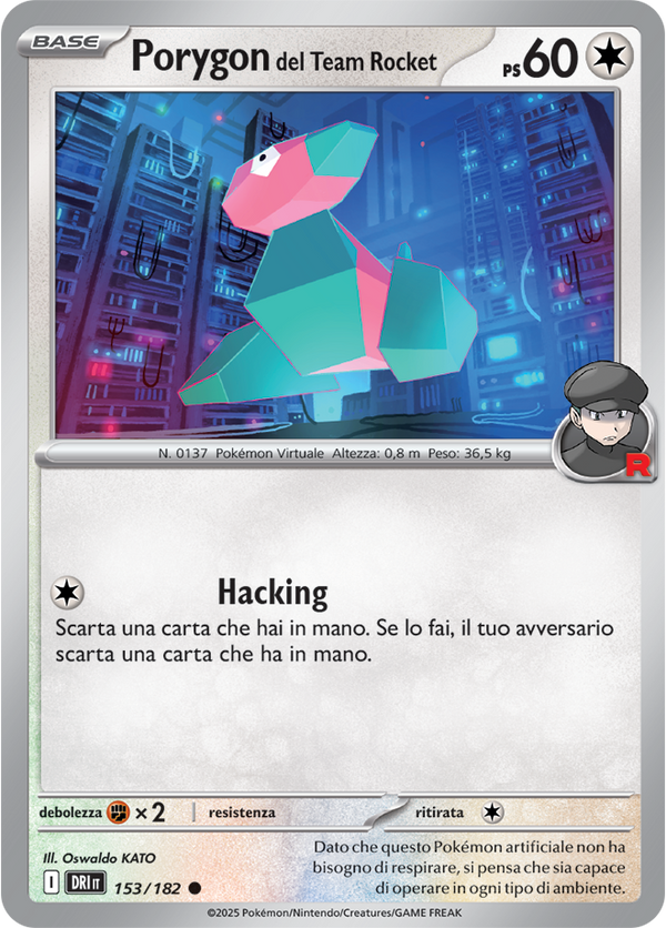 Porygon del Team Rocket 153/182 - ITA - Near Mint - Scarlatto e Violetto - Rivali Predestinati - Carta Pokemon