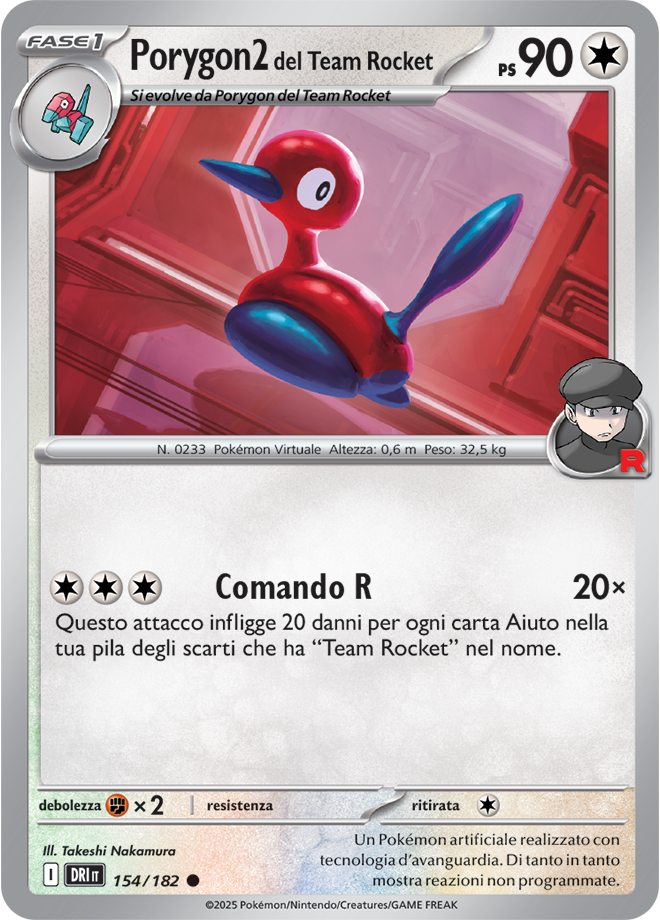 Porygon2 del Team Rocket 154/182 Reverse Holo - ITA - Near Mint - Scarlatto e Violetto - Rivali Predestinati - Carta Pokemon