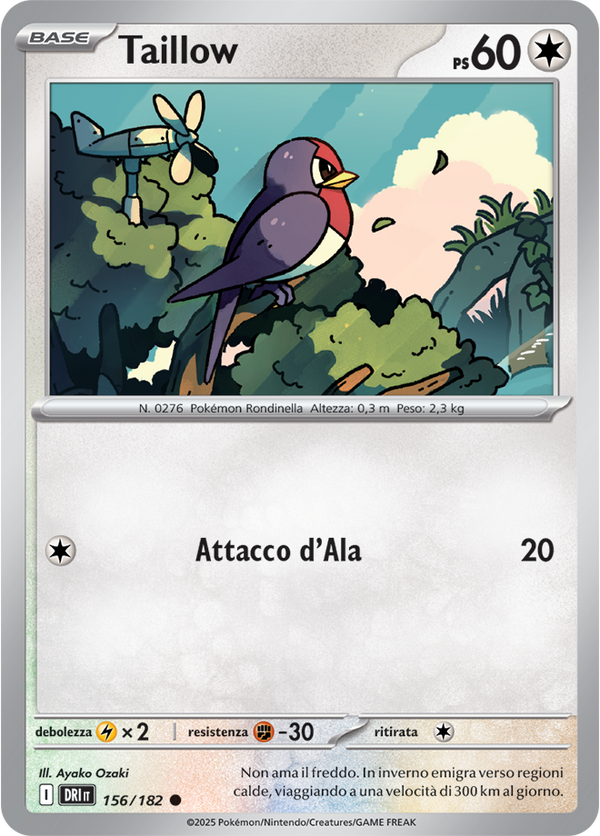 Taillow 156/182 - ITA - Near Mint - Scarlatto e Violetto - Rivali Predestinati - Carta Pokemon