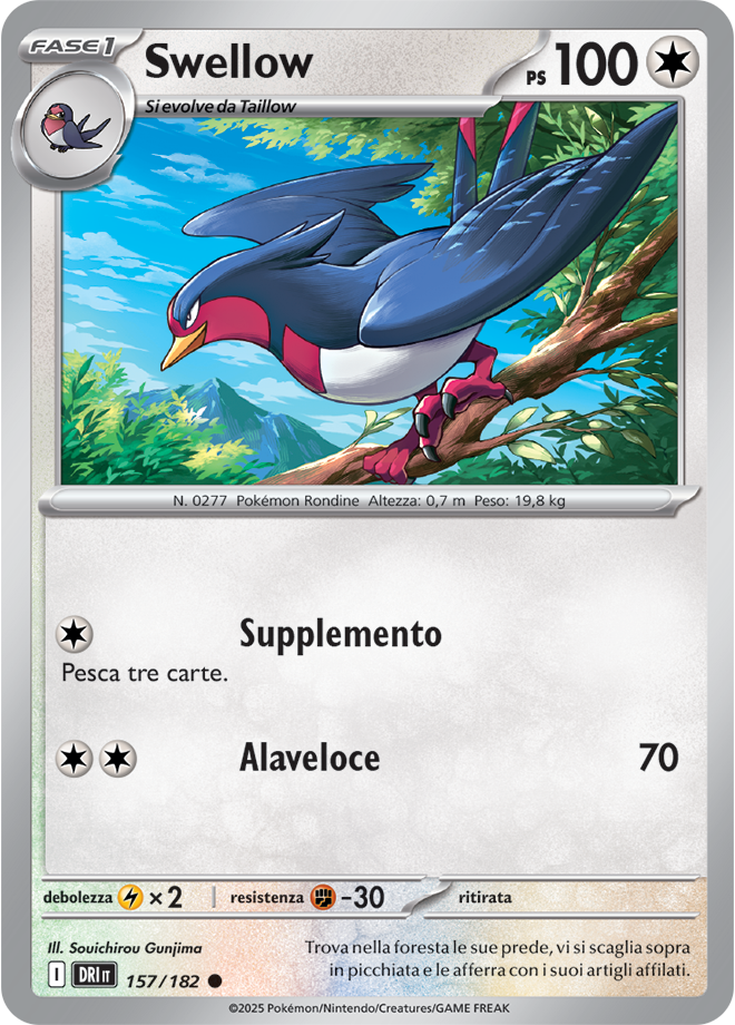 Swellow 157/182 Reverse Holo - ITA - Near Mint - Scarlatto e Violetto - Rivali Predestinati - Carta Pokemon