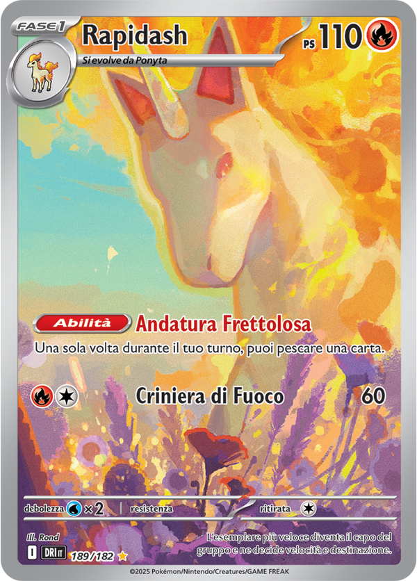 Rapidash 189/182 - ITA - Near Mint - Scarlatto e Violetto - Rivali Predestinati - Carta Pokemon