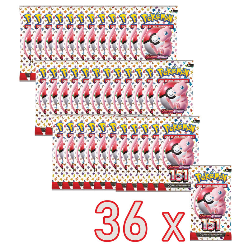 36 Bustine Scarlatto e Violetto - 151 - ITA - 10 Carte POKEMON