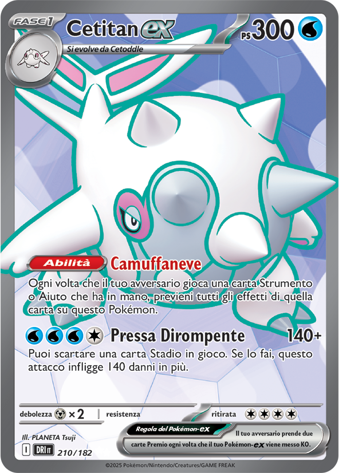 Cetitan-ex DRI 210/182 Full Art - ITA - Near Mint - Scarlatto e Violetto - Rivali Predestinati - Carta Pokemon