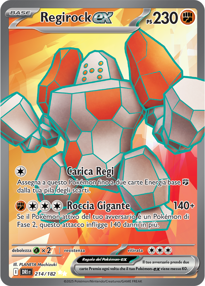 Regirock-ex 214/182 Full Art - ITA - Near Mint - Scarlatto e Violetto - Rivali Predestinati - Carta Pokemon
