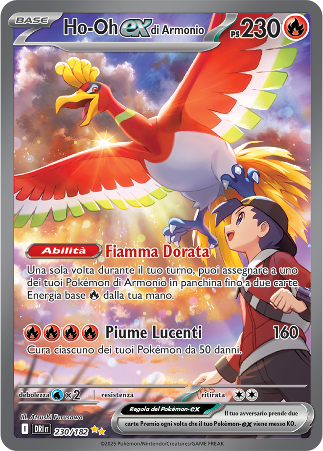 Ho-Oh-ex di Armonio 230/182 Alternative Art - ITA - Near Mint - Scarlatto e Violetto - Rivali Predestinati - Carta Pokemon