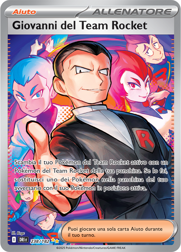 Giovanni del Team Rocket 238/182 Alternative Art - ITA - Near Mint - Scarlatto e Violetto - Rivali Predestinati - Carta Pokemon