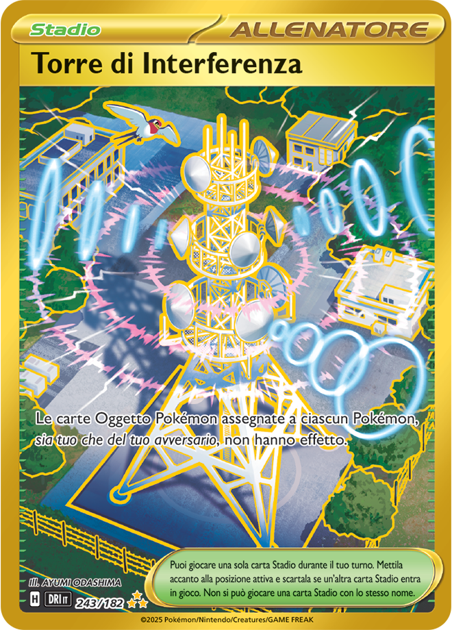 Torre di Interferenza 243/182 Segreta Oro - ITA - Near Mint - Scarlatto e Violetto - Rivali Predestinati - Carta Pokemon