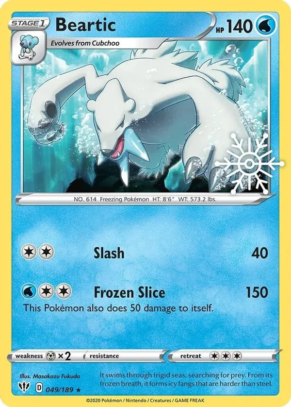 Beartic 049/189 Holo - ENG - Mint - Sword and Shield - Darkness Ablaze - Pokemon Holiday Calendar 2022 - Carta Pokemon