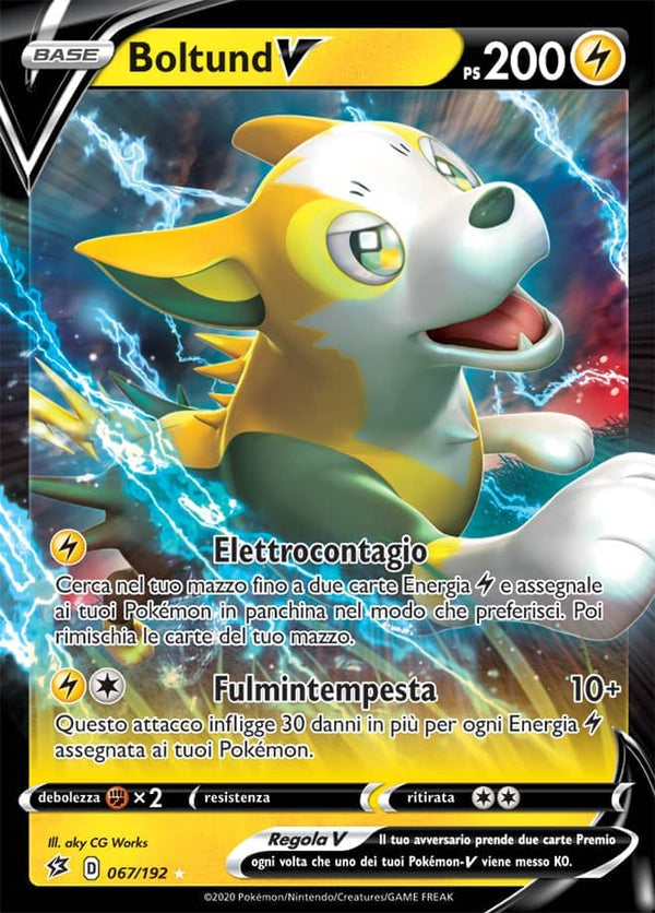Boltund V 067/192 - ITA - Near Mint - Spada e Scudo - Fragore Ribelle - Carta Pokemon