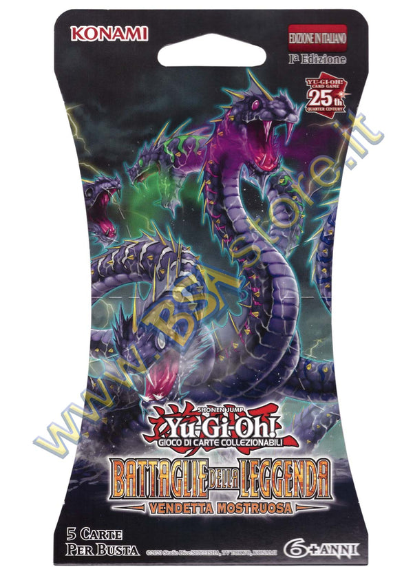 Bustina Paper Sleeve 5 carte Yu-Gi-Oh! Battaglie della Leggenda Vendetta Mostruosa - 1a Edizione 25° Anniversario - ITA