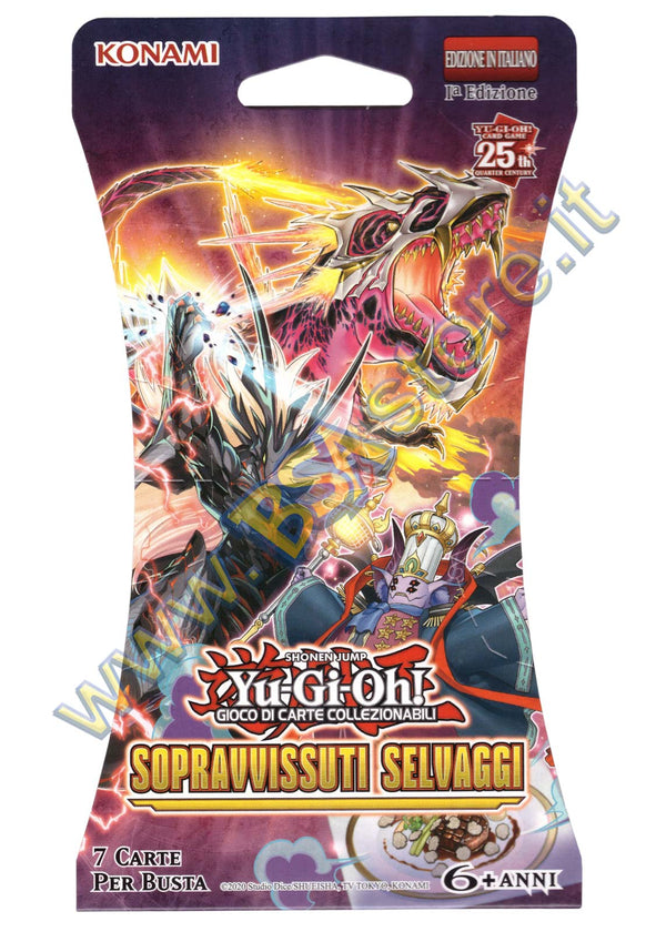 Bustina Paper Sleeve 7 carte Yu-Gi-Oh! Sopravvissuti Selvaggi - 1a Edizione 25° Anniversario - ITA