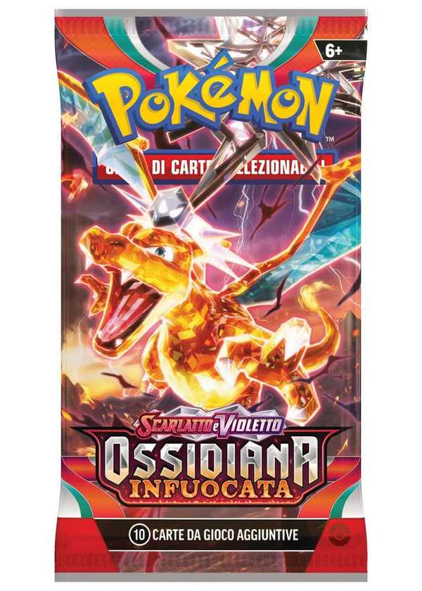 Bustina Scarlatto e Violetto - Ossidiana Infuocata - ITA - Artwork Casuale - 10 Carte POKEMON