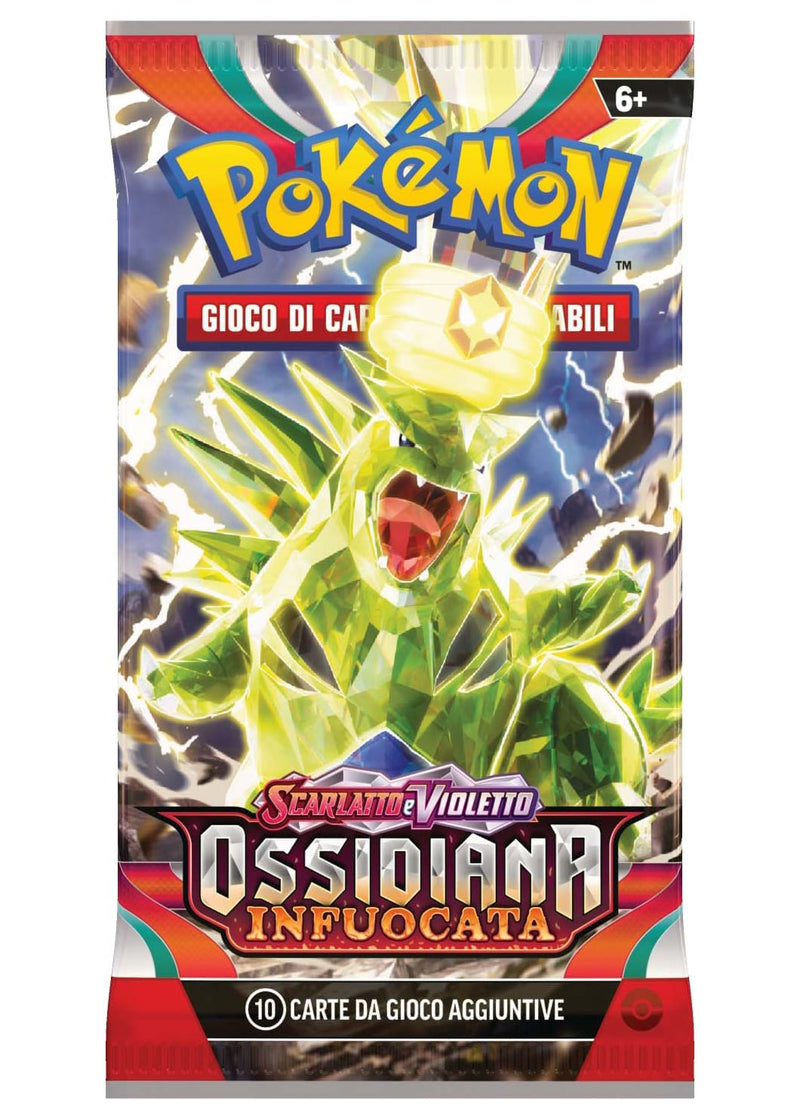 Bustina Scarlatto e Violetto - Ossidiana Infuocata - ITA - Artwork Casuale - 10 Carte POKEMON