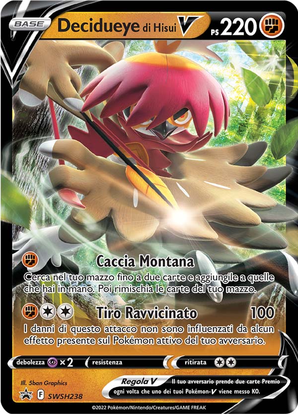 Decidueye di Hisui V SWSH238 - ITA - Mint - Promo Spada e Scudo - Carta Pokemon