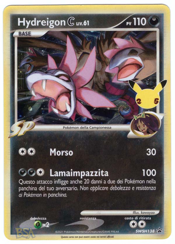 Hydreigon C Liv. 61 SWSH138 - ITA - Mint - Promo Spada e Scudo - Carta Pokemon