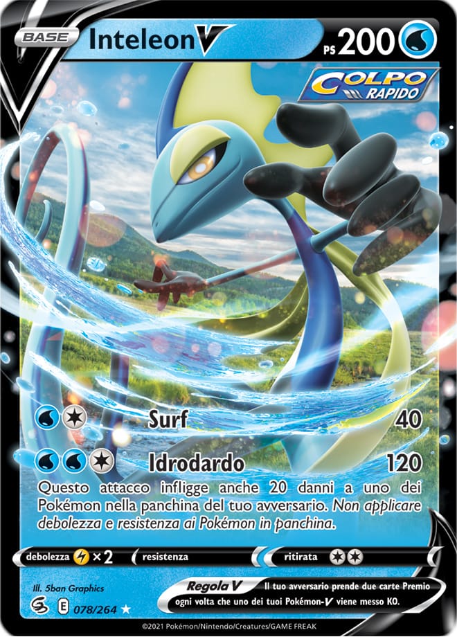 Inteleon-V 078/264 - ITA - Mint - Spada e Scudo - Colpo Fusione - Carta Pokemon