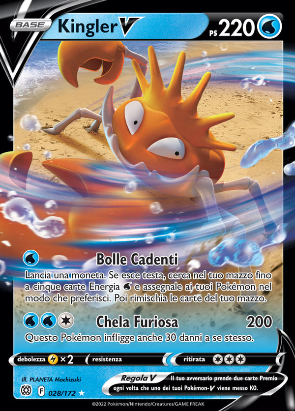 Kingler-V 028/172 - ITA - Mint - Spada e Scudo - Astri Lucenti - Carta Pokemon