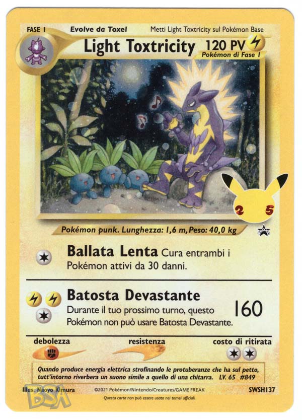 Light Toxtricity SWSH137 - ITA - Near Mint - Promo Spada e Scudo - Carta Pokemon