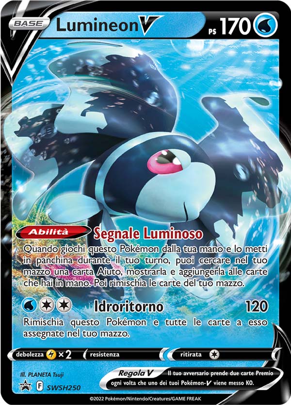 Lumineon V SWSH250 - ITA - Near Mint - Promo Spada e Scudo - Carta Pokemon