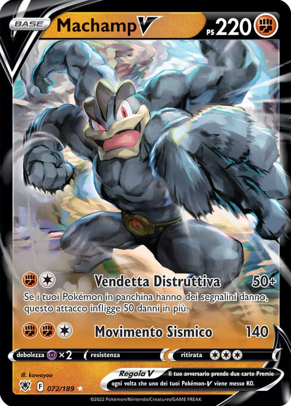 Machamp-V 072/189 - ITA - Near Mint - Spada e Scudo - Lucentezza Siderale - Carta Pokemon