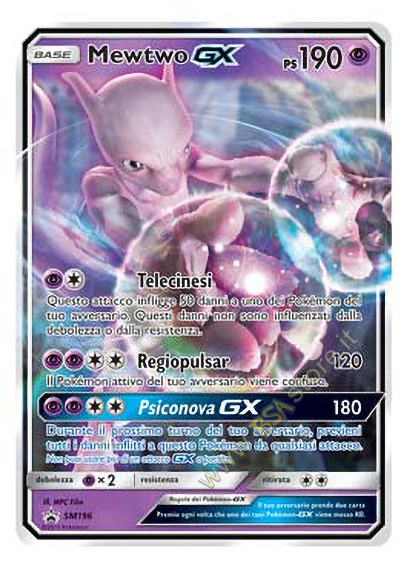 Mewtwo GX SM196 - ITA - Near Mint - Sole e Luna - Promo - Carta Pokemon