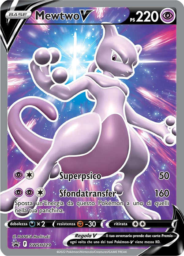 Mewtwo V SWSH229 - ITA - Near Mint - Promo Spada e Scudo - Carta Pokemon