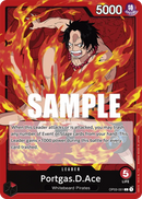 Portgas.D.Ace OP03-001 V1 - Leader Rosso - Near Mint - Pillars of Strenght - Carta One Piece Card Game
