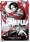 Portgas.D.Ace OP03-001 V2 - Leader Rosso Alternate Art - Near Mint - Pillars of Strenght - Carta One Piece Card Game