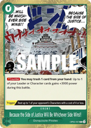 Because the Side of Justice Will Be Whichever Side Wins!! OP05-037 - Event Verde Rare - Near Mint - Awakening of a New Era - Carta One Piece Card Game
