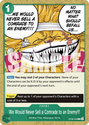 We Would Never Sell a Comrade to an Enemy!!! OP08-038 - Event Verde Common - Near Mint - Two Legends - Carta One Piece Card Game