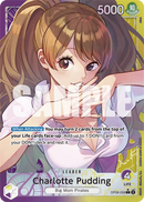Charlotte Pudding OP08-058 V2 - Leader Viola/Giallo Alternate Art - Near Mint - Two Legends - Carta One Piece Card Game