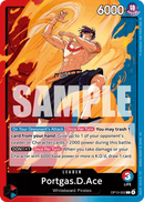 Portgas.D.Ace OP13-002 V1 - Leader Rosso/Blu - Near Mint - Carrying on his Will - Carta One Piece Card Game