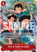Ace & Sabo & Luffy OP13-007 V2 - Character Rosso Alternate Art - Near Mint - Carrying on his Will - Carta One Piece Card Game