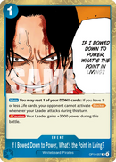 If I Bowed Down to Power, What's the Point in Living? OP13-057 - Event Blu Rare - Near Mint - Carrying on his Will - Carta One Piece Card Game